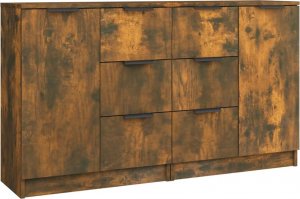 vidaXL Komody, 2 szt., przydymiony dąb, 60x30x70 cm 2