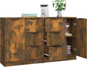 vidaXL Komody, 2 szt., przydymiony dąb, 60x30x70 cm 4