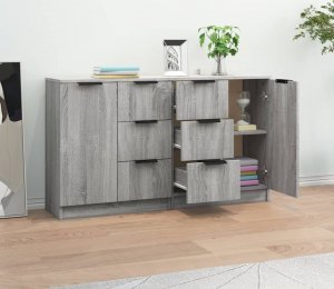 vidaXL Komody, 2 szt., szary dąb sonoma, 60x30x70 cm 3