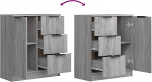 vidaXL Komody, 2 szt., szary dąb sonoma, 60x30x70 cm 7