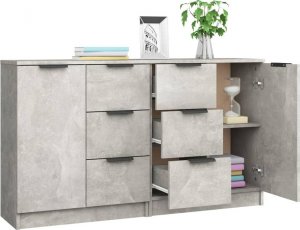 vidaXL Komody, 2 szt., szarość betonu, 60x30x70 cm 4