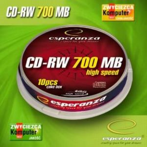 Esperanza CD-RW 700 MB 12x 10 sztuk (E5905784760346) 1