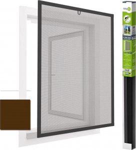 Moskitiera okno alu 100x 120 brązowa 10