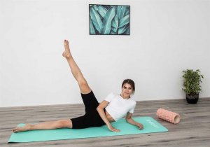 Mata TPE do Jogi i fitness  miętowo-szara 2