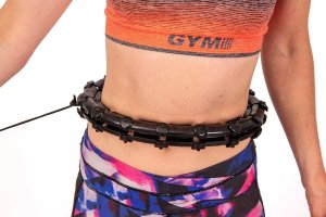 Hula hop z masażerem i obciążeniem czarny 11