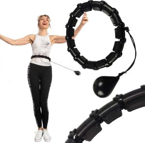 Hula hop z masażerem i obciążeniem czarny 2
