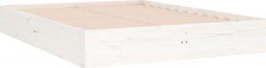 vidaXL Rama łóżka, biała, lite drewno, 135x190 cm, podwójna 4