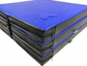 UnderFit Materac gimnastyczny 3-częściowy UF9556 180 cm x 60 cm x 6 cm niebieski twardy 3