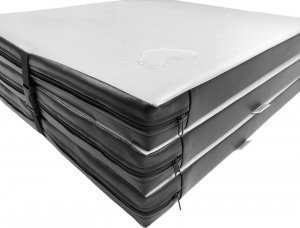 UnderFit Materac gimnastyczny 3-częściowy UF9553 180 cm x 60 cm x 6 cm biały twardy 4