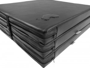 UnderFit Materac gimnastyczny 3-częściowy UF9564 180 cm x 60 cm x 6 cm czarny miękki 3