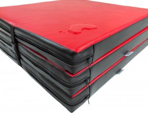 UnderFit Materac gimnastyczny 3-częściowy UF9565 180 cm x 60 cm x 6 cm czerwony miękki 3