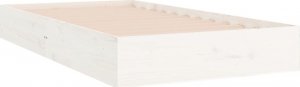 vidaXL Rama łóżka, biała, lite drewno, 90 x 200 cm 4