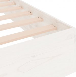 vidaXL Rama łóżka, biała, lite drewno, 90 x 200 cm 7