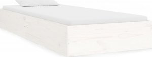 vidaXL Rama łóżka, biała, lite drewno, 75x190 cm, pojedyncza 2
