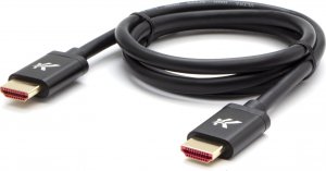 Video Kabel HDMI M - HDMI M, HDMI 2.1 - Ultra High Speed, 1m, pozłacane złącza, aluminiowa obudowa,, czarny, Logo 8K@60Hz, 48Gb/s 2