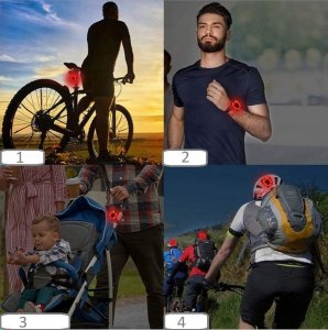 Latarka Led Rower 1200+Uchwyt Obrotowy+Światło Tył 12