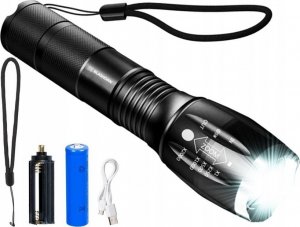 Latarka Led Rower 1200+Uchwyt Obrotowy+Światło Tył 14