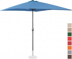Uniprodo Parasol ogrodowy tarasowy prostokątny z korbką 200 x 300 cm niebieski Parasol ogrodowy tarasowy prostokątny z korbką 200 x 300 cm niebieski 2
