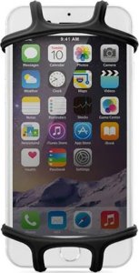 Uchwyt telefonu komórkowego Bone Bike Tie X, na rower, regulowany rozmiar, czarny, 4-6", silikon, mocowany do kierownicy, czarna 2