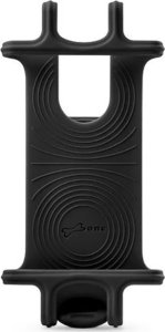 Uchwyt telefonu komórkowego Bone Bike Tie X, na rower, regulowany rozmiar, czarny, 4-6", silikon, mocowany do kierownicy, czarna 4