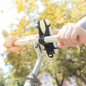 Uchwyt telefonu komórkowego Bone Bike Tie X, na rower, regulowany rozmiar, czarny, 4-6", silikon, mocowany do kierownicy, czarna 5