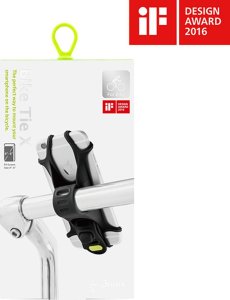 Uchwyt telefonu komórkowego Bone Bike Tie X, na rower, regulowany rozmiar, czarny, 4-6", silikon, mocowany do kierownicy, czarna 7