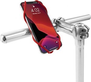 Uchwyt telefonu komórkowego Bone Bike Tie 3, na rower, regulowany rozmiar, czerwony, 4.7-7.2", silikon, mocowany do kierownicy, cz 1