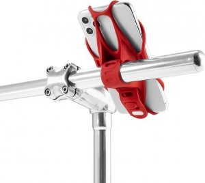 Uchwyt telefonu komórkowego Bone Bike Tie 3, na rower, regulowany rozmiar, czerwony, 4.7-7.2", silikon, mocowany do kierownicy, cz 3