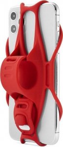 Uchwyt telefonu komórkowego Bone Bike Tie 3, na rower, regulowany rozmiar, czerwony, 4.7-7.2", silikon, mocowany do kierownicy, cz 4