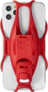 Uchwyt telefonu komórkowego Bone Bike Tie 3, na rower, regulowany rozmiar, czerwony, 4.7-7.2", silikon, mocowany do kierownicy, cz 5