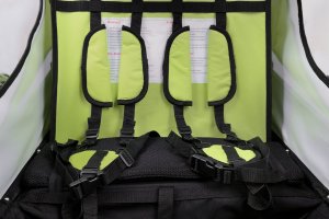 Przyczepka rowerowa z amortyzatorem 2-osobowa +JOGGER zielona 11