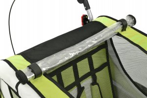 Przyczepka rowerowa z amortyzatorem 2-osobowa +JOGGER zielona 2