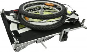 Przyczepka rowerowa z amortyzatorem 2-osobowa +JOGGER zielona 3