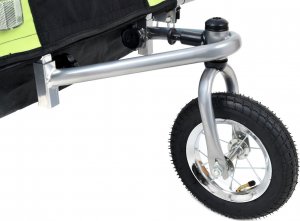 Przyczepka rowerowa z amortyzatorem 2-osobowa +JOGGER zielona 6
