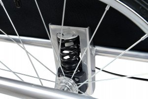 Przyczepka rowerowa z amortyzatorem 2-osobowa +JOGGER zielona 7