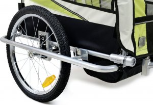 Przyczepka rowerowa z amortyzatorem 2-osobowa +JOGGER zielona 8