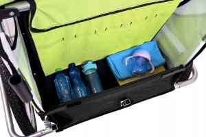 Przyczepka rowerowa z amortyzatorem 2-osobowa +JOGGER zielona 9