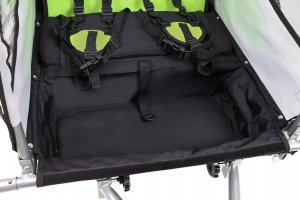 Przyczepka rowerowa z amortyzatorem 2-osobowa +JOGGER zielona 10