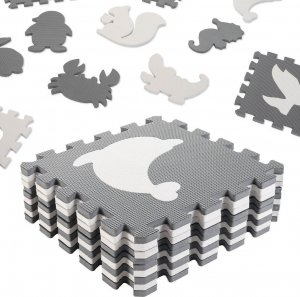 Kontext Puzzle piankowe mata dla dzieci 9 el. czarny-ecru 9