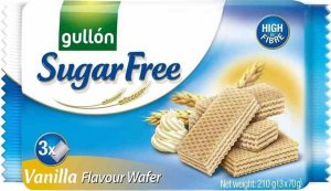 Wafle z nadzieniem o smaku waniliowym bez cukrów Gullón, 60g 1