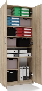 Topeshop REGAŁ BIUROWY SALON BIURO DRZWI OLIV 2D DĄB SONOMA 3