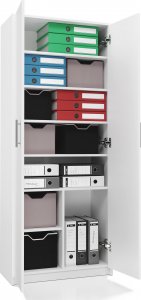 Topeshop REGAŁ BIUROWY SALON BIURO DRZWI OLIV 2D BIAŁY MAT 3