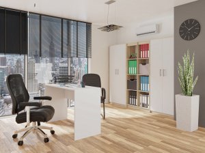 Topeshop REGAŁ BIUROWY SALON OLIV 2D BIAŁY DĄB SONOMA 7