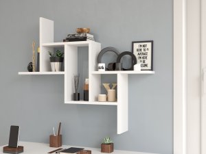 Topeshop REGAŁ WISZĄCY ŚCIENNY PÓŁKI FIESTA BIEL MAT 2