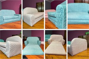 Sofka dla dzieci Mini kanapa materac Pik turkusowy 6