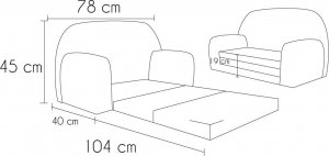 Sofka dla dzieci Mini kanapa materac Pik turkusowy 8