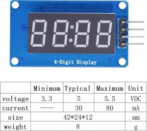 Wyświetlacz 4 Cyfrowy LED TM1637 Arduino 7 Segmentowy 4