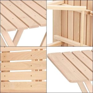 Springos Meble ogrodowe składane zestaw drewniany na balkon  UNIWERSALNY 15