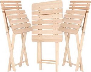 Springos Meble ogrodowe składane zestaw drewniany na balkon  UNIWERSALNY 16