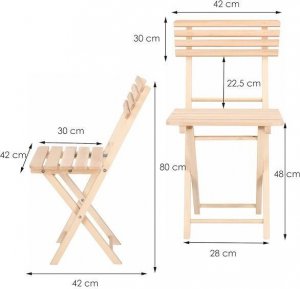 Springos Meble ogrodowe składane zestaw drewniany na balkon  UNIWERSALNY 5